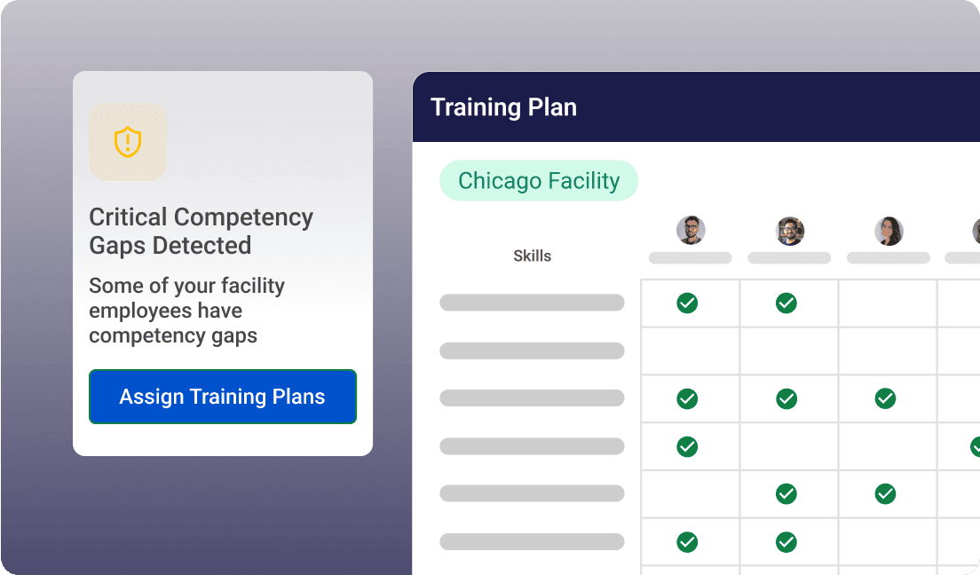 From competency gaps to action plans, instantly - Get a plant-wide view of your workforce capabilities and quickly identify critical competency gaps across the entire facility. With a few clicks, you can bulk-assign training or developmental projects to close knowledge gaps, ensuring your team is always ready for what's next.