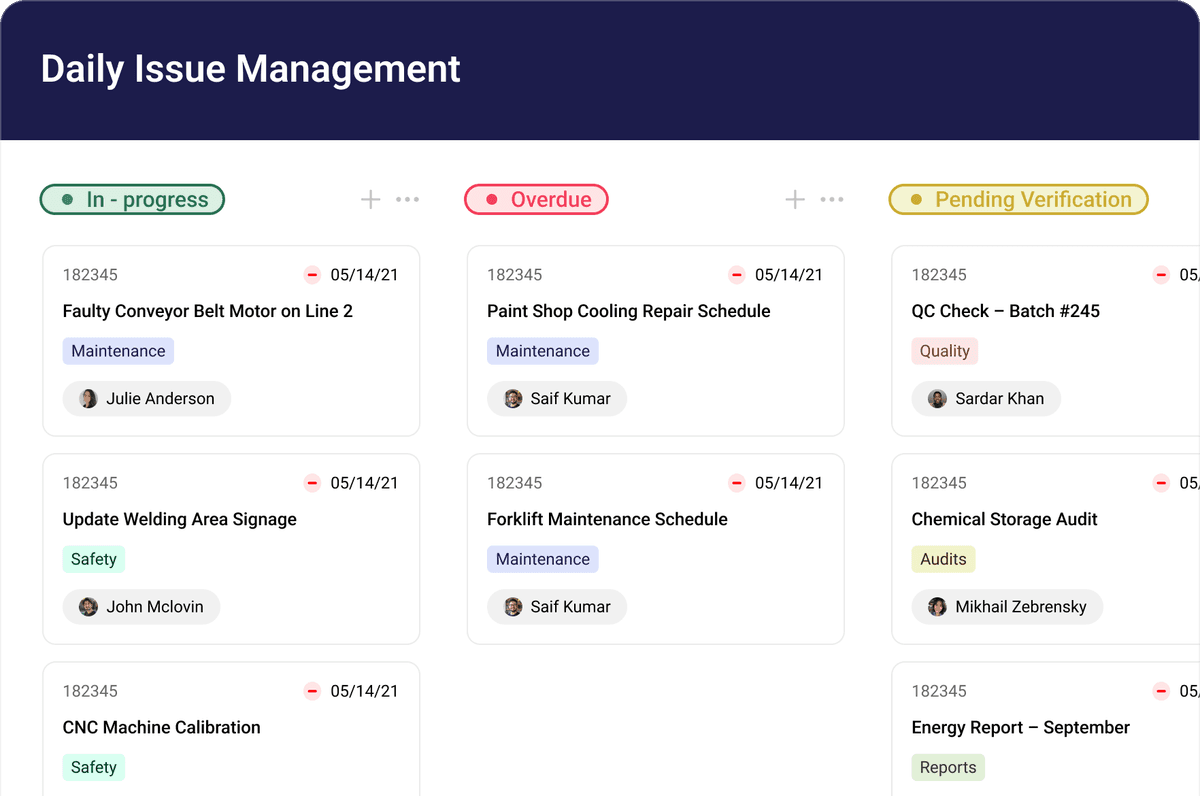 Real-Time Shop Floor Issue Management Software