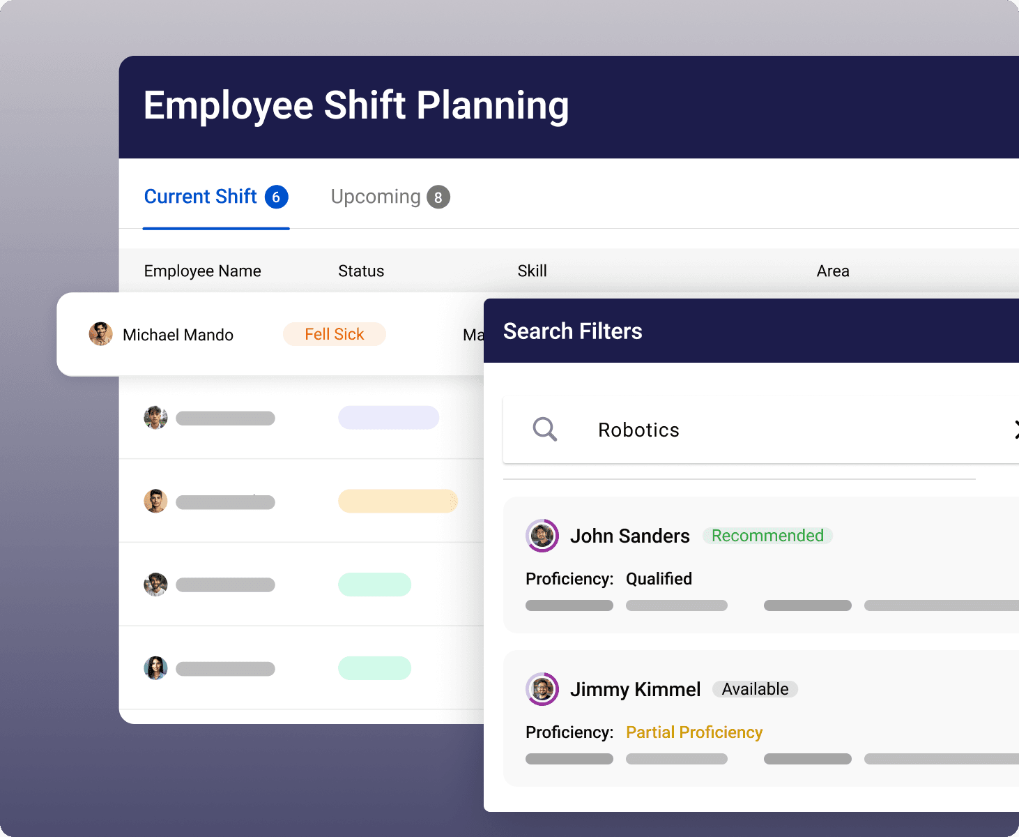 PINPOINT THE RIGHT PERSON, Instantly filter for qualified staff - Visual demonstration