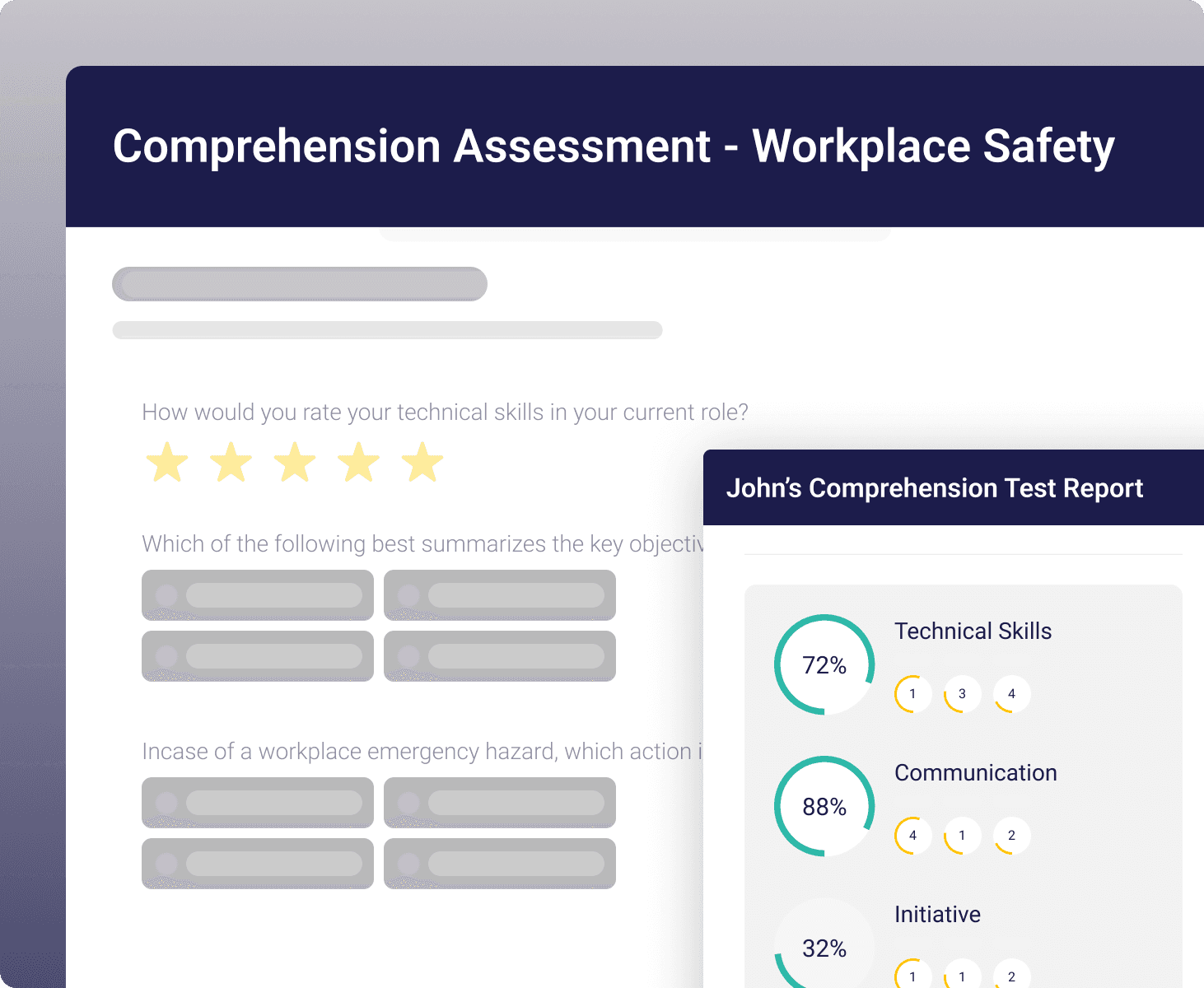 VERIFY COMPREHENSION, Go beyond completion rates with an interactive quiz builder - Visual demonstration
