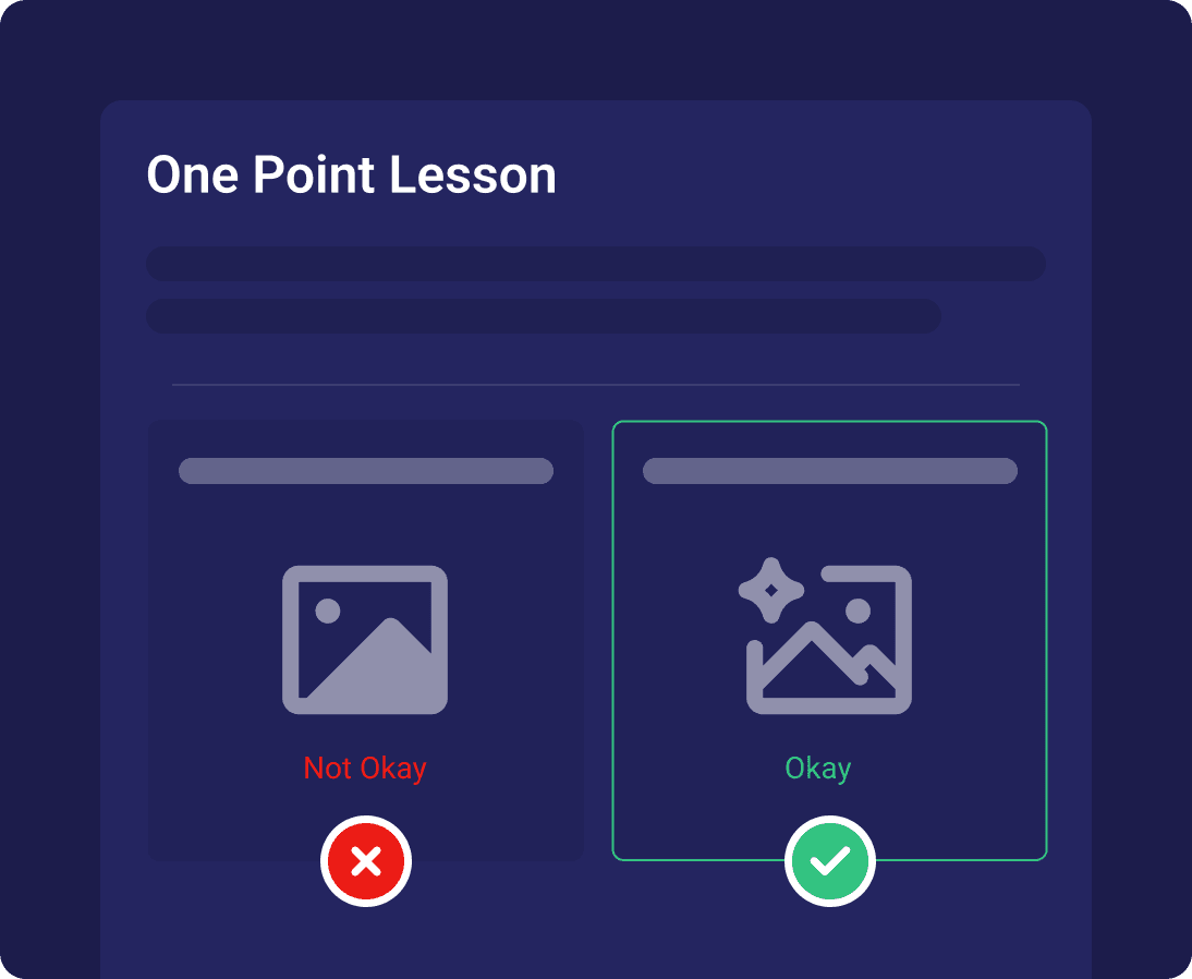 , One point lessons (OPLs) - Visual demonstration