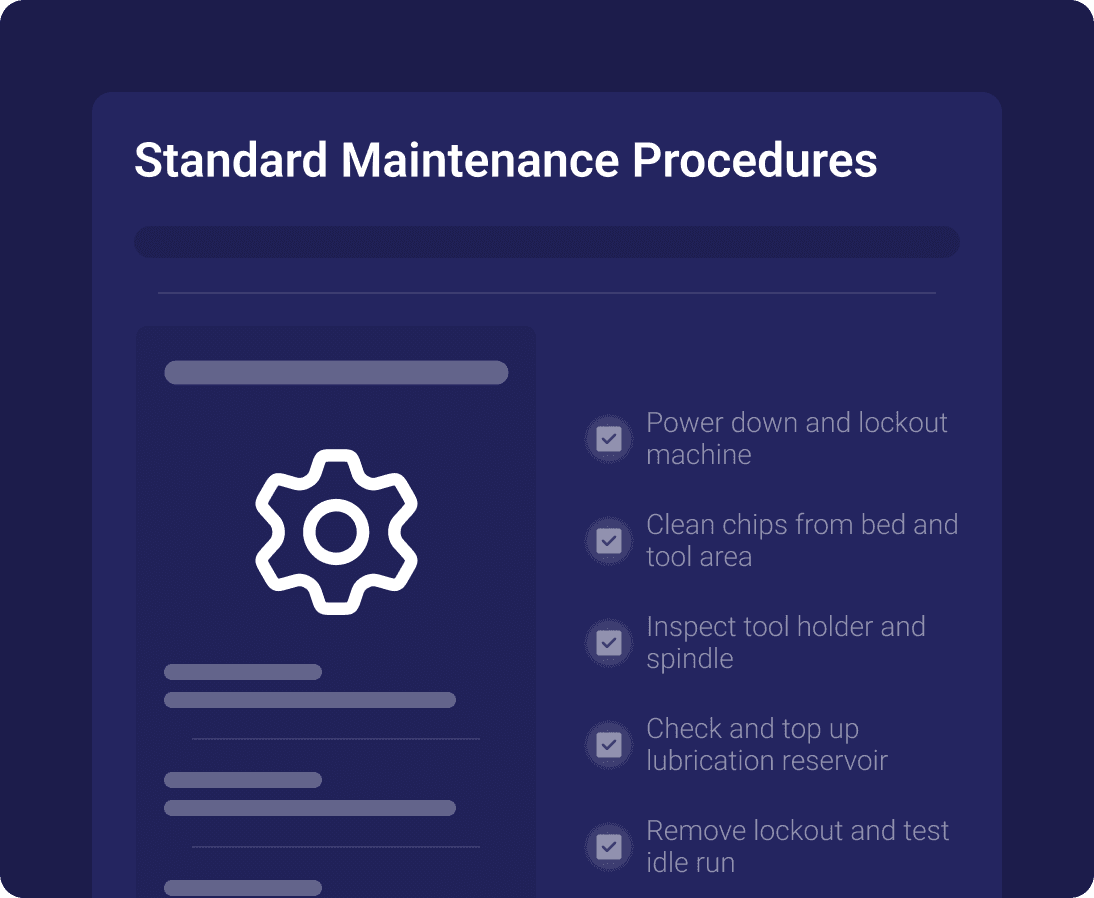 , Standard maintenance procedures ( SMPs ) - Visual demonstration