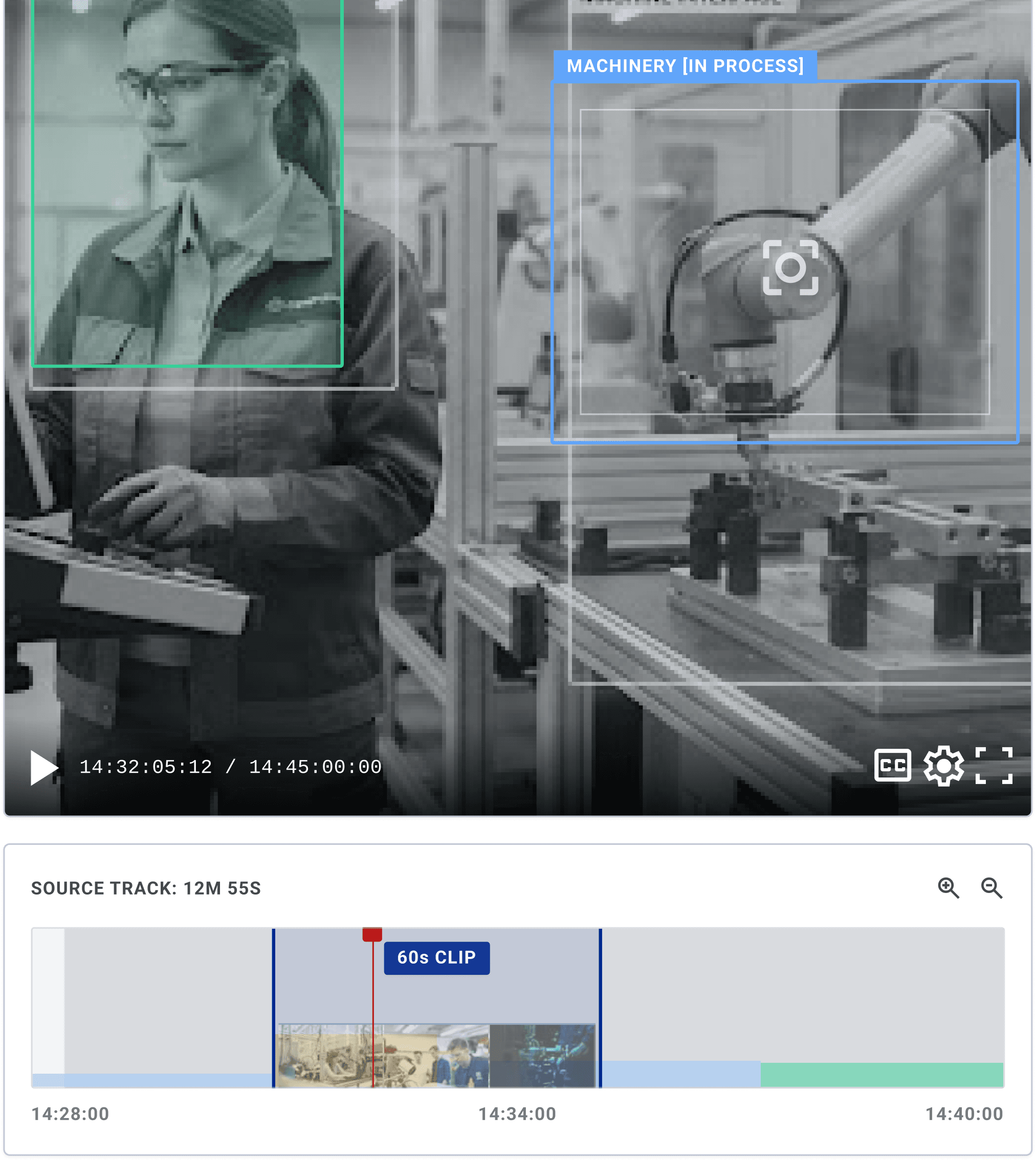 Video clip scrubbed to a 30-60 second moment