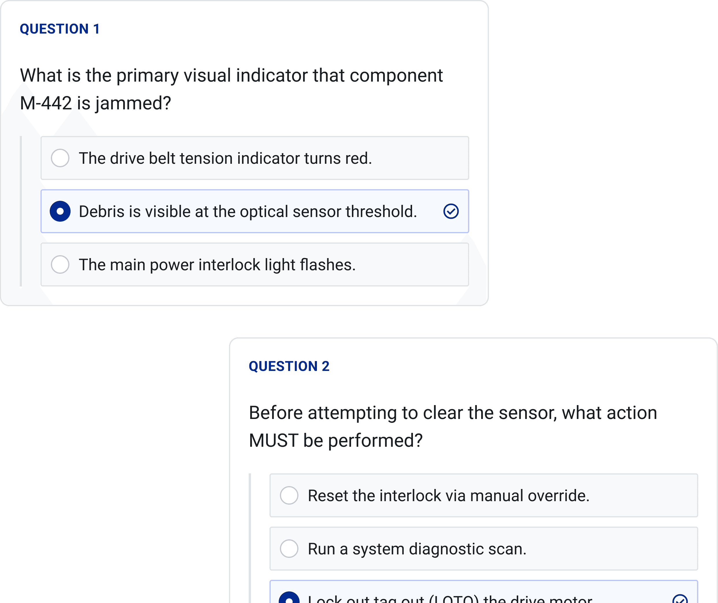Quiz generated automatically for each OPL