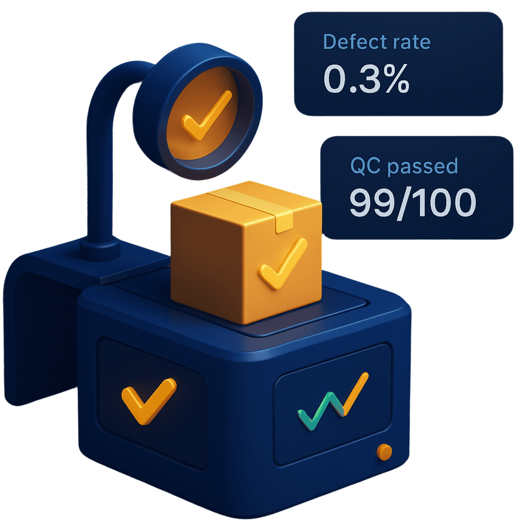 Ensure products are of the highest possible quality - Hero illustration showcasing the main product or service