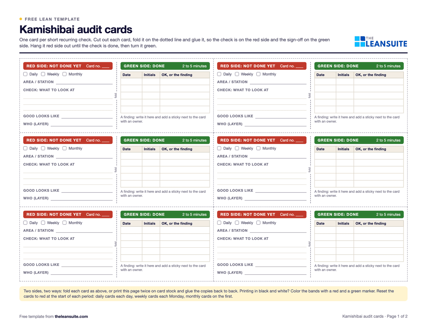 Page 1 of the printable kamishibai cards