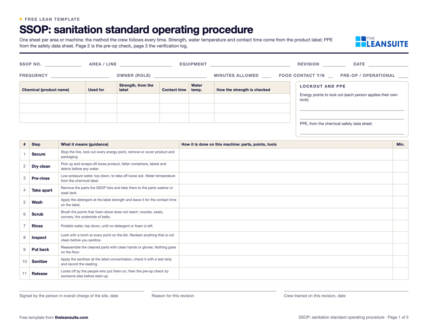Page 1 of the SSOP template