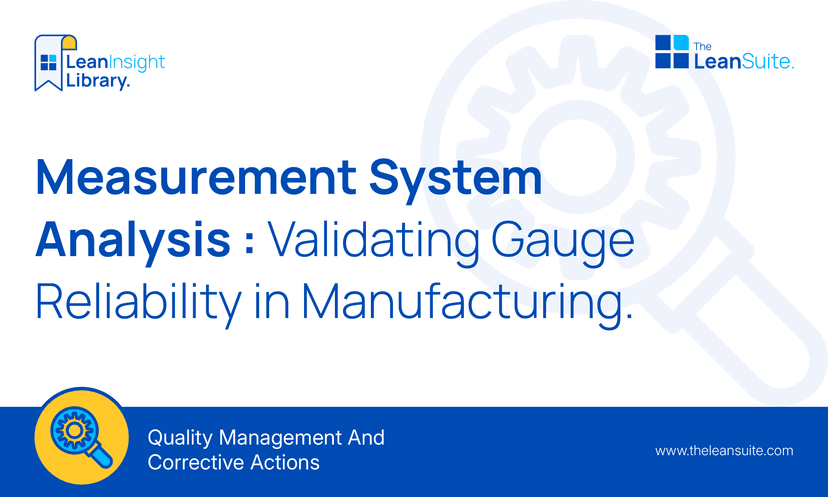 Measurement System Analysis: Validating Gauge Reliability in Manufacturing