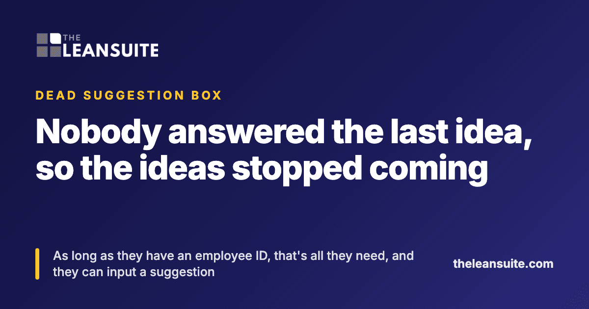 Nobody answered the last idea, so the ideas stopped coming